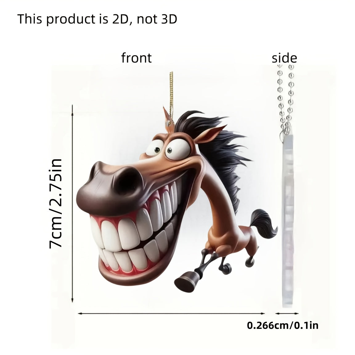 Cute Brown Horse Acrylic Keychain for Car, Bag, and Decor