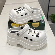 Women's Summer Fashionable Slip-On Shoes Black and White Floral Accessories