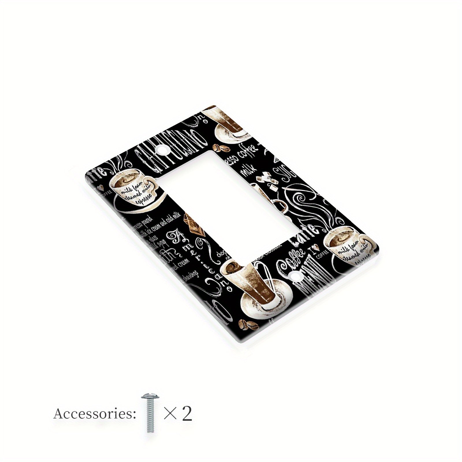 Placa decorativa de pared para dormitorio y cocina, de 1 o 2 módulos con patrón de café