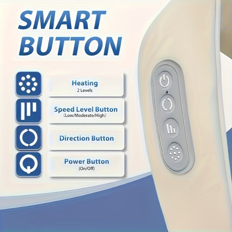 Portable Deep Tissue Massager with Heat USB Rechargeable for Neck Back Shoulder Leg