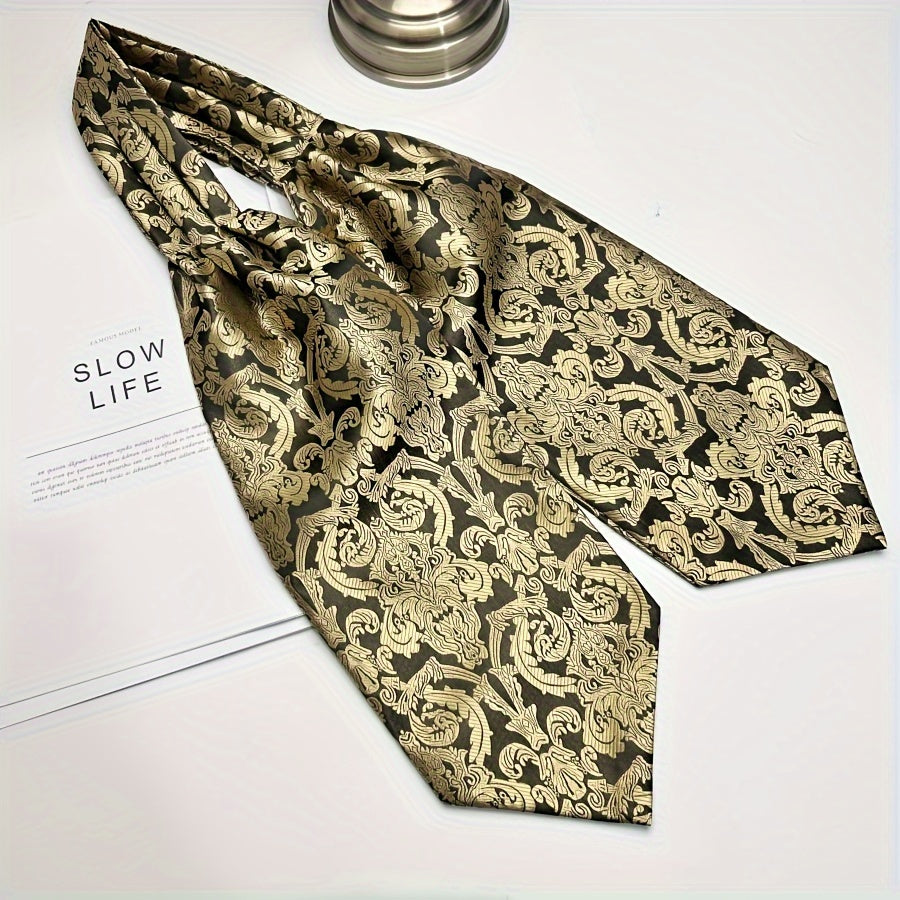 Men's Burgundy Blue Flower Suit Neck Scarf Casual Formal Dress Shirt Accessory