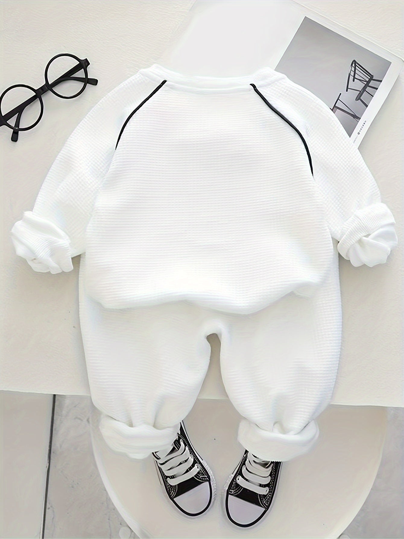 Kids' Toddler Fall Casual Suit with Bear Design Cotton Sweatpants and Long Sleeve Sweatshirt