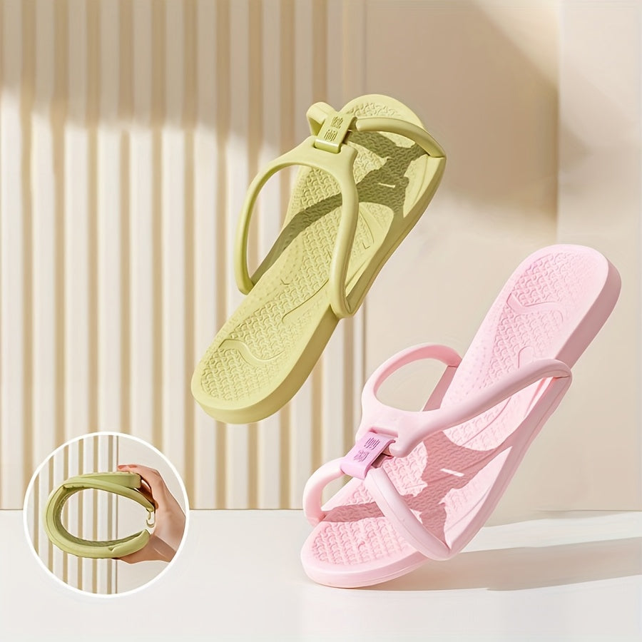 Women’s Light Pink EVA Flip-Flops Non-Slip Adjustable Sandals for Travel