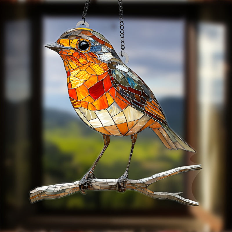 Acrylic Wall Decor Robin Sun Catcher for Kitchen Garden Bird Art