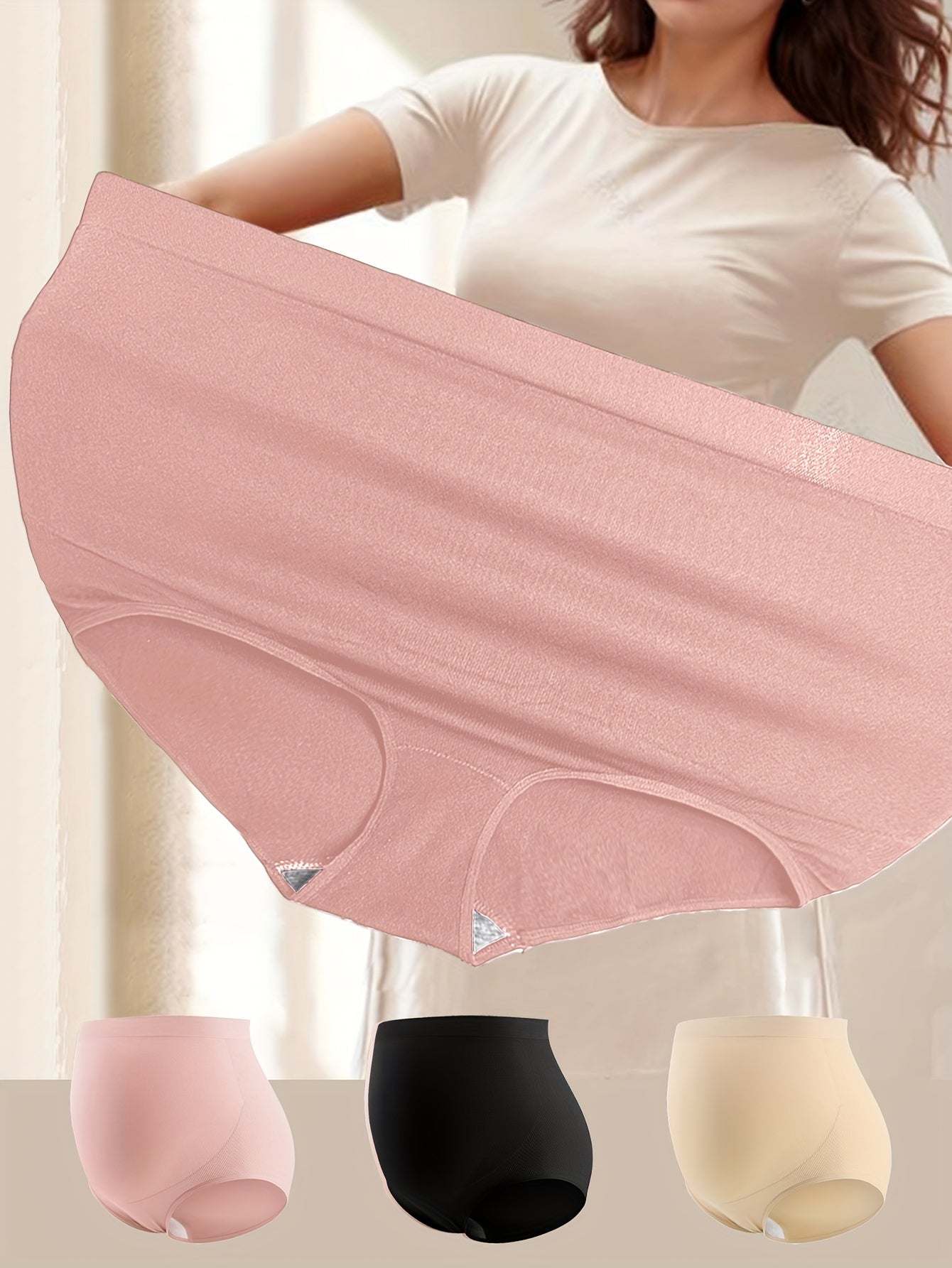 Plus o'lchamli ayollar uchun nafas oladigan yuqori bel sport ichki kiyimlar, qora