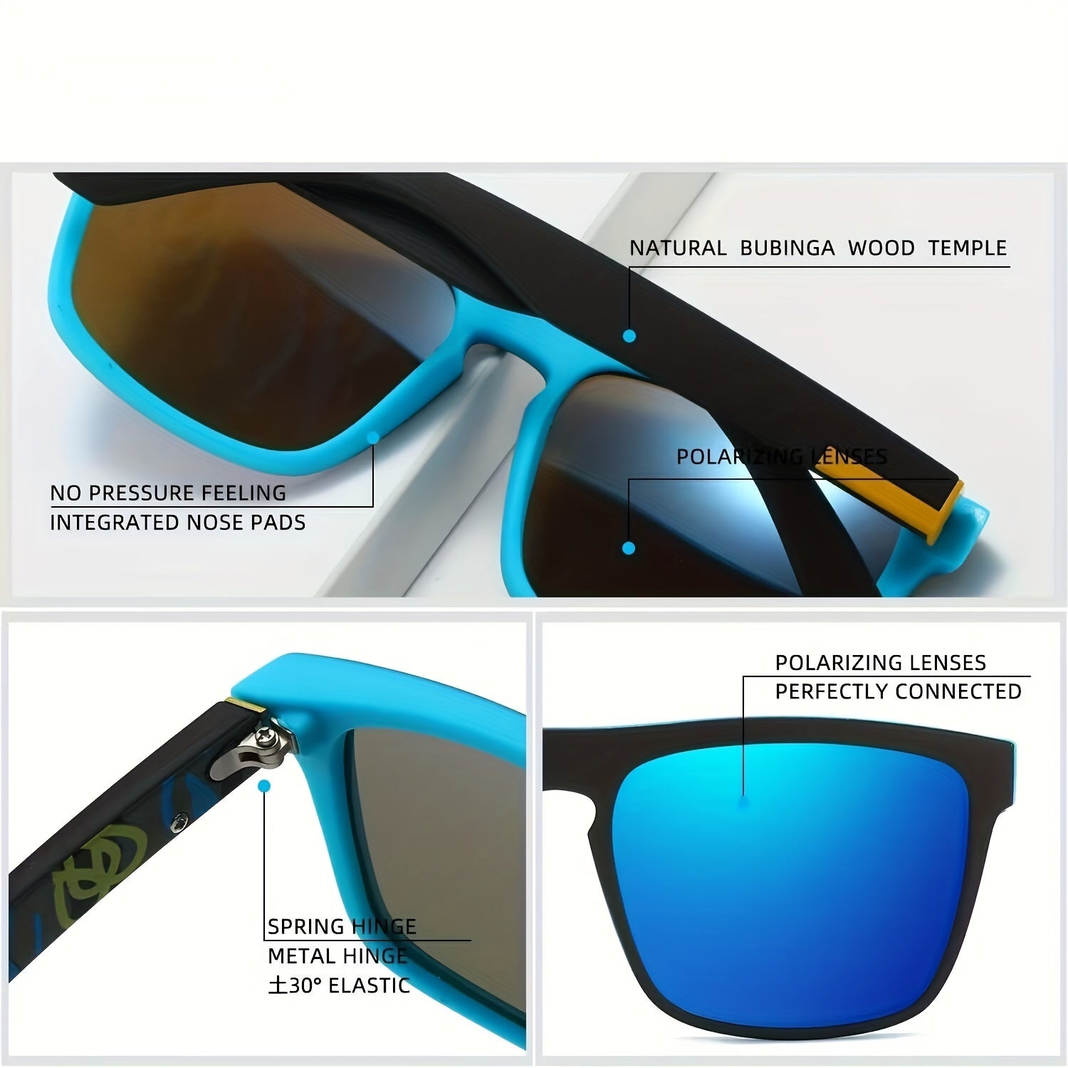 Unisex Square Polarized Sunglasses for Men and Women Casual Outdoor Sports Travel
