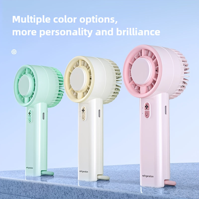 Portable Handheld Fan with Semiconductor Cooling Plate USB Rechargeable Quiet Indoor Outdoor Use