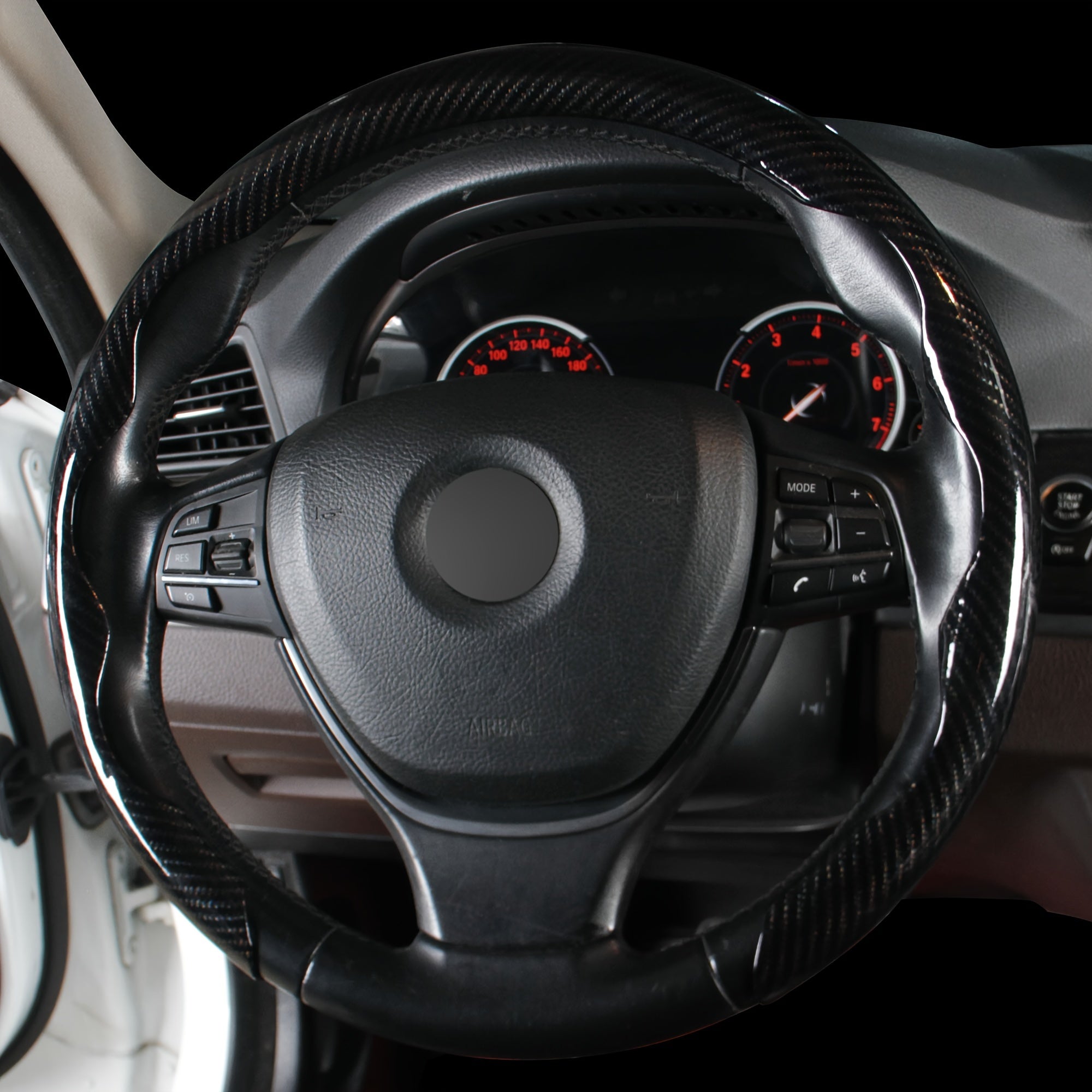 Karbon tolali rul boshqacha qopqog'i PU charm bilan yopishtiriladigan tutqich himoyachisi