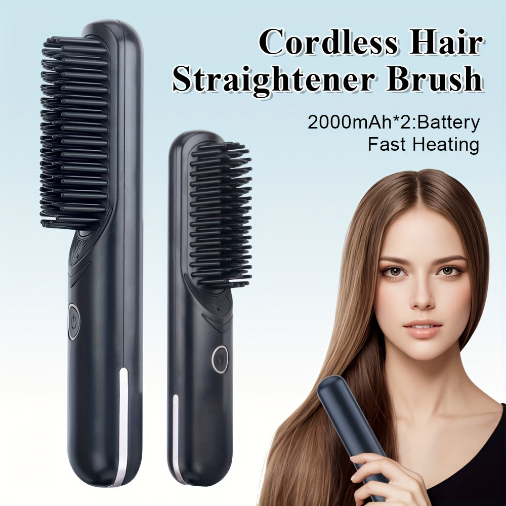 USB bilan qayta to'ldiriladigan soch to'g'irlash va curling qurilmasi - portativ, yuqori sifatli, doimiy harorat nazorati bilan, avtomatik o'chirish, salbiy ion himoyasi bilan barcha soch turlari uchun - simsiz, yotoqxona, sovg'a.