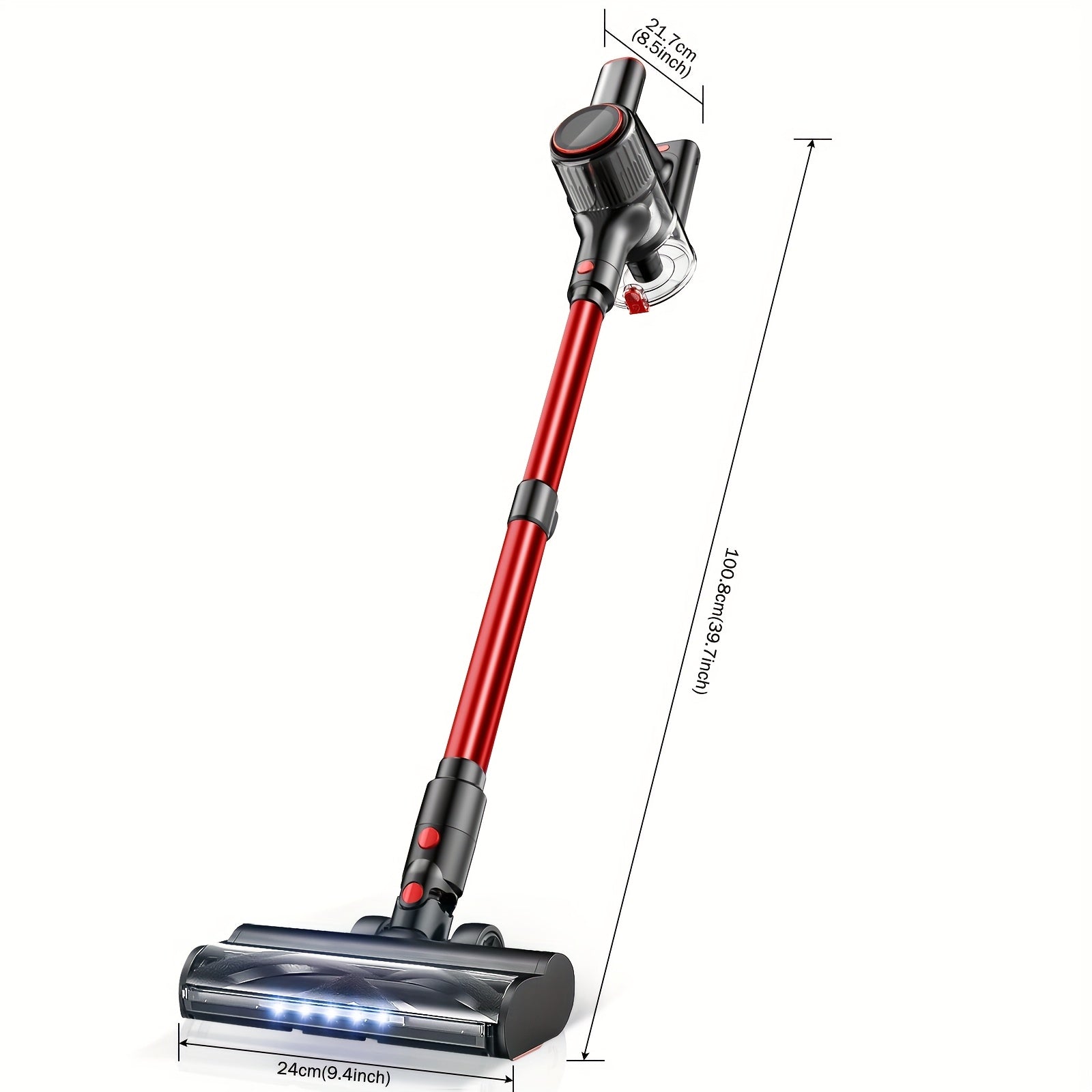 8-in-1 Cordless Vacuum Cleaner with Strong Suction LED Display Anti-Tangle for Home Hardwood Floors Carpets Pet Hair