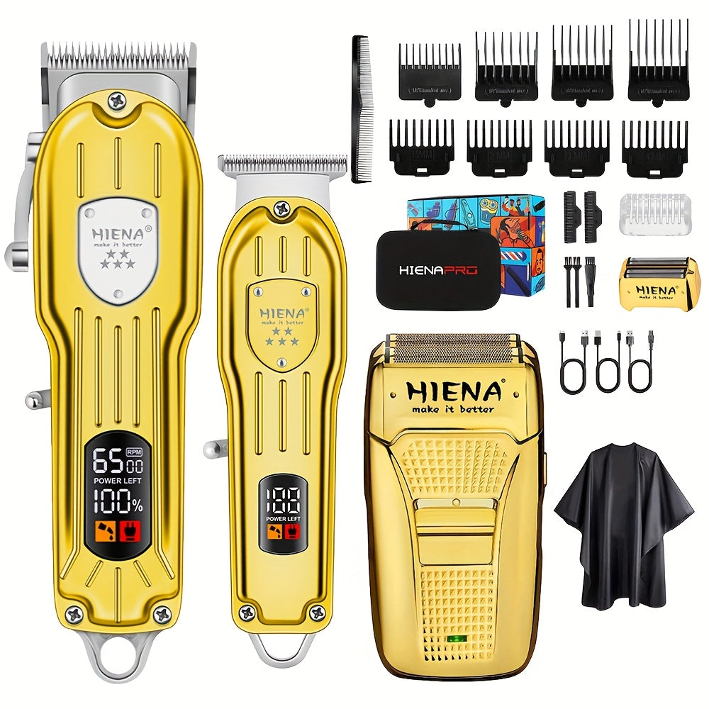 Professional hair clipper set with rechargeable cordless barber kit electric foil shavers beard trimmers ear nose hair trimmer facial grooming