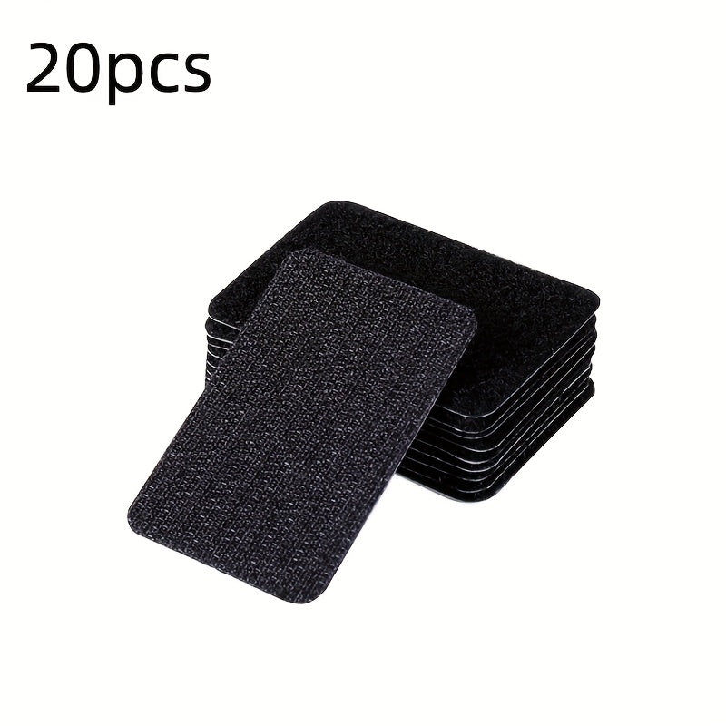 20 Pieces Black and White Square Sofa Grippers Non-Slip Fasteners for Cushions