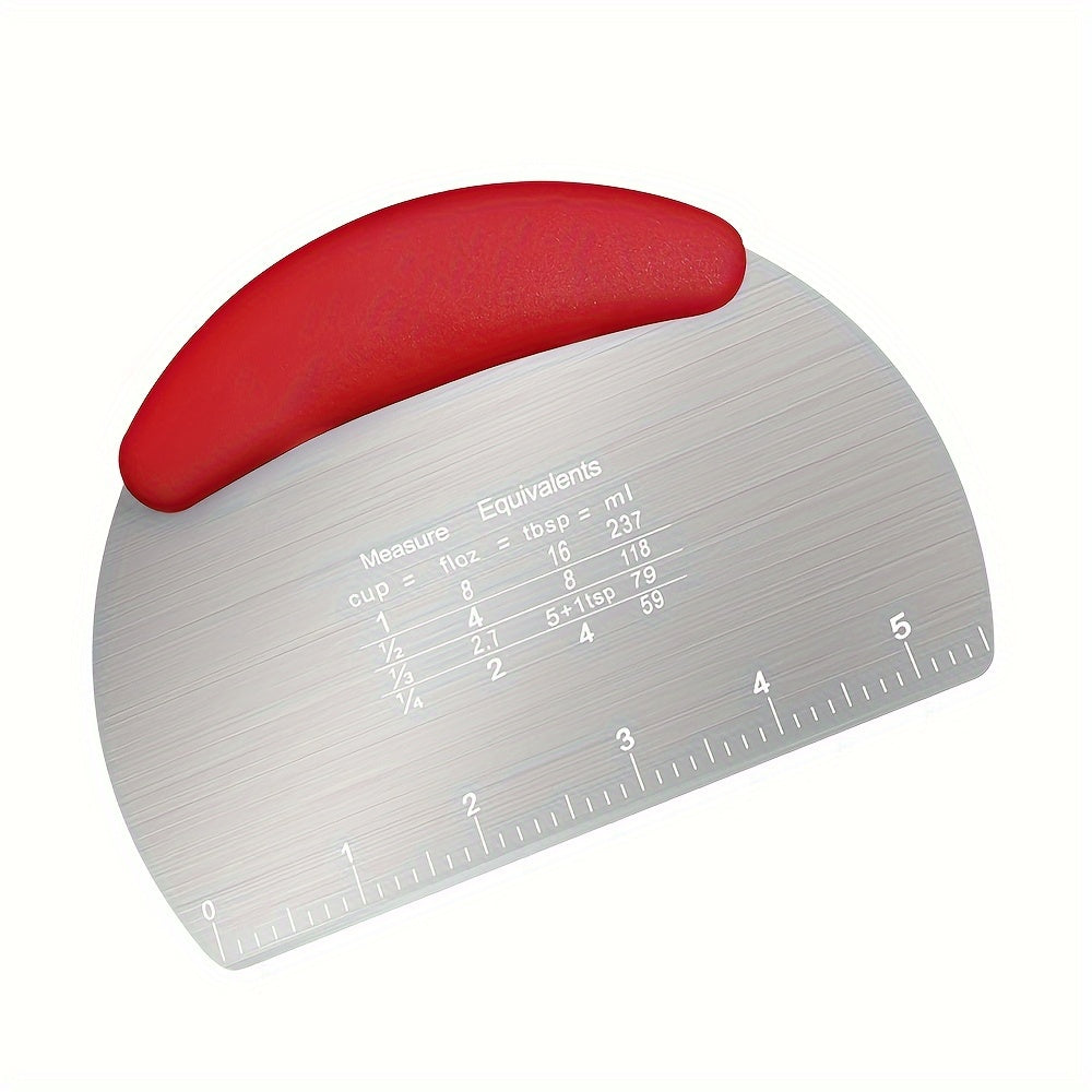 Stainless Steel Dough Scraper with Measurement Marks for Baking and Pastry