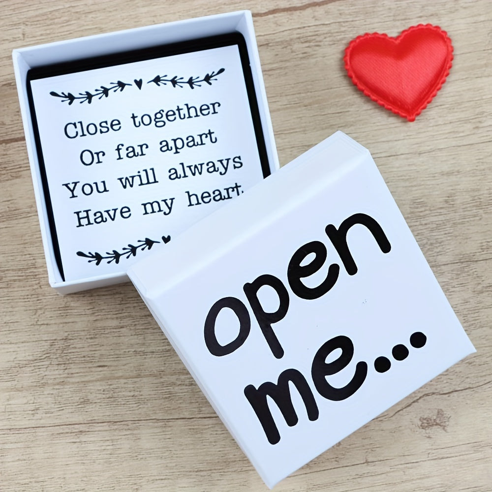 Long Distance Relationship Gift for Boyfriend or Girlfriend Romantic Love Note with Red Heart Cotton