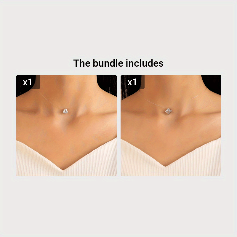 Женское ожерелье-подвеска с имитацией в форме сердца и прозрачной цепочкой из рыболовной лески