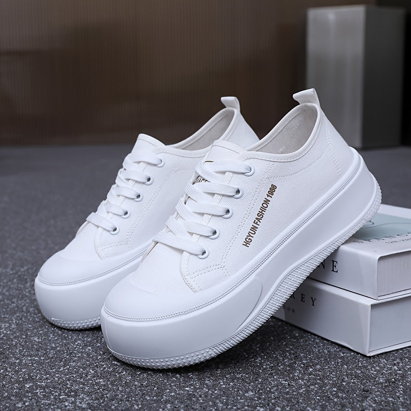 Ayollar uchun oq platformali tizzaga bog‘langan poyabzal, kundalik, qulay, sirpanishga qarshi