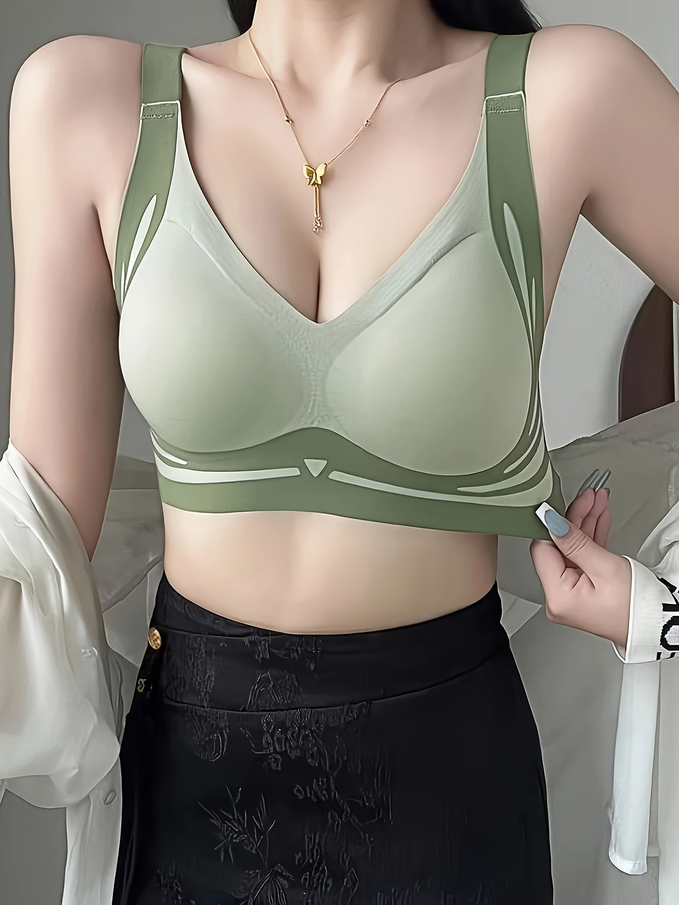 Women's Plus Size Casual Cotton Bra Set 4 Pack