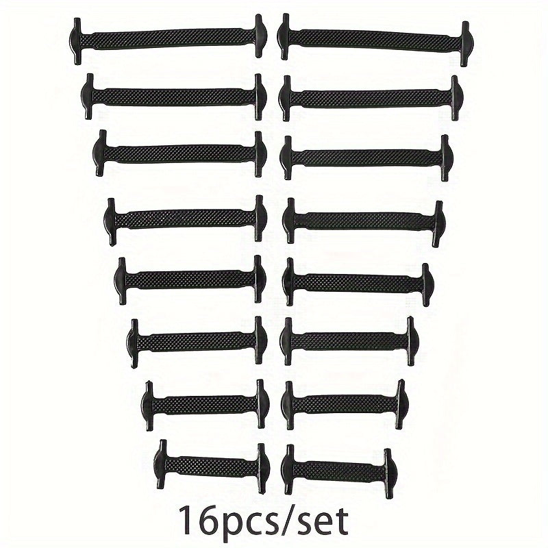 16 Pcs No-Tie Elastic Shoelaces for Sneakers and Athletic Footwear