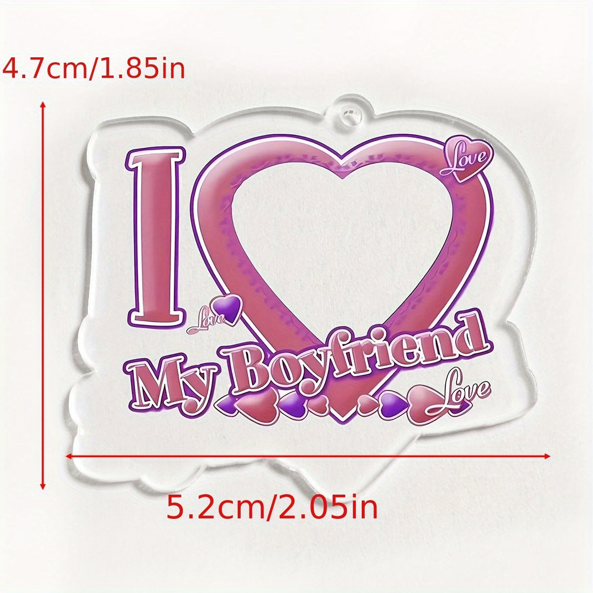 Personalized Acrylic Heart Keychain with UV Portrait and Alphabet Theme for Valentine's Day
