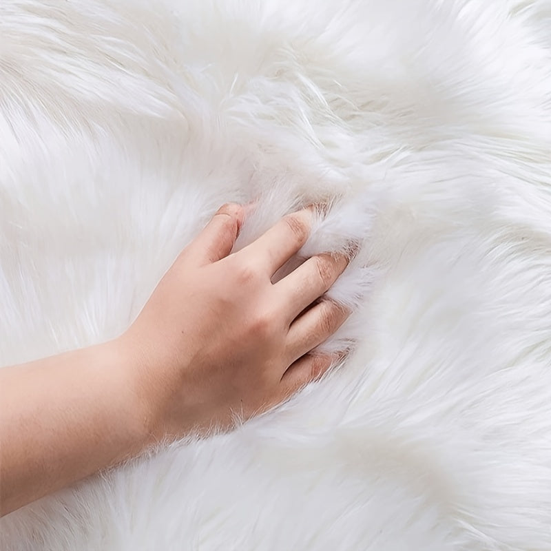 Soft Fluffy Long Plush Bedroom Rug Artificial Fur Washable Living Room and Bedside Decor