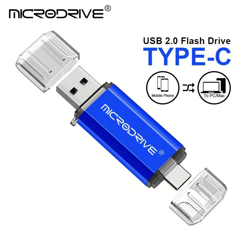 32GB, 64GB va 128GB o'lchamlarida mavjud bo'lgan yuqori tezlikdagi USB Type-C Microdrive.