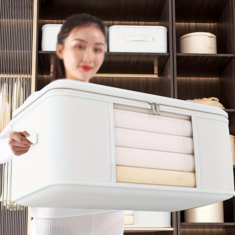 Bolsa de almacenamiento con asas para ropa, mantas y juguetes, duradera, contenedor ahorrador de espacio