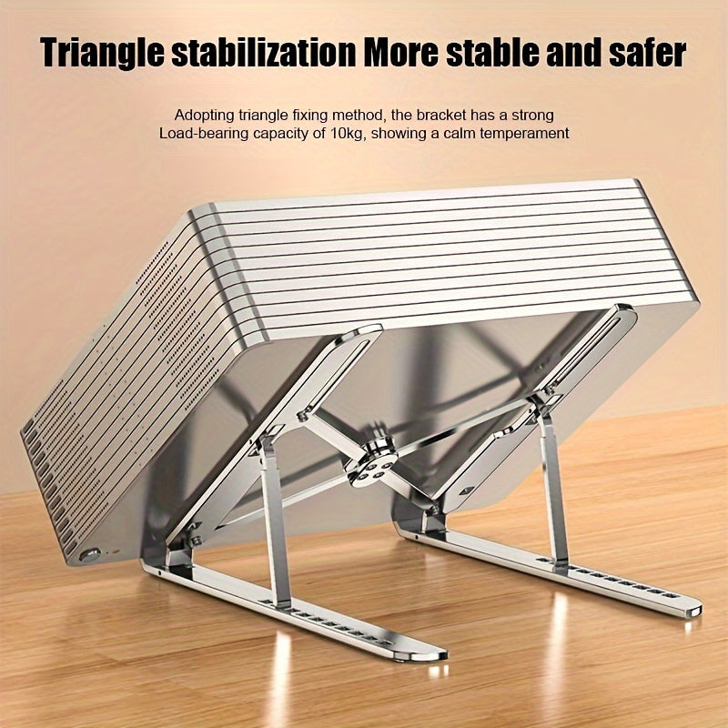 Aluminum Laptop Stand with Adjustable Cooling for Desktop Use