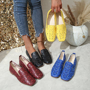 Women's Round Toe Ballet Flats Synthetic Checkered Pattern Cushioned Insole