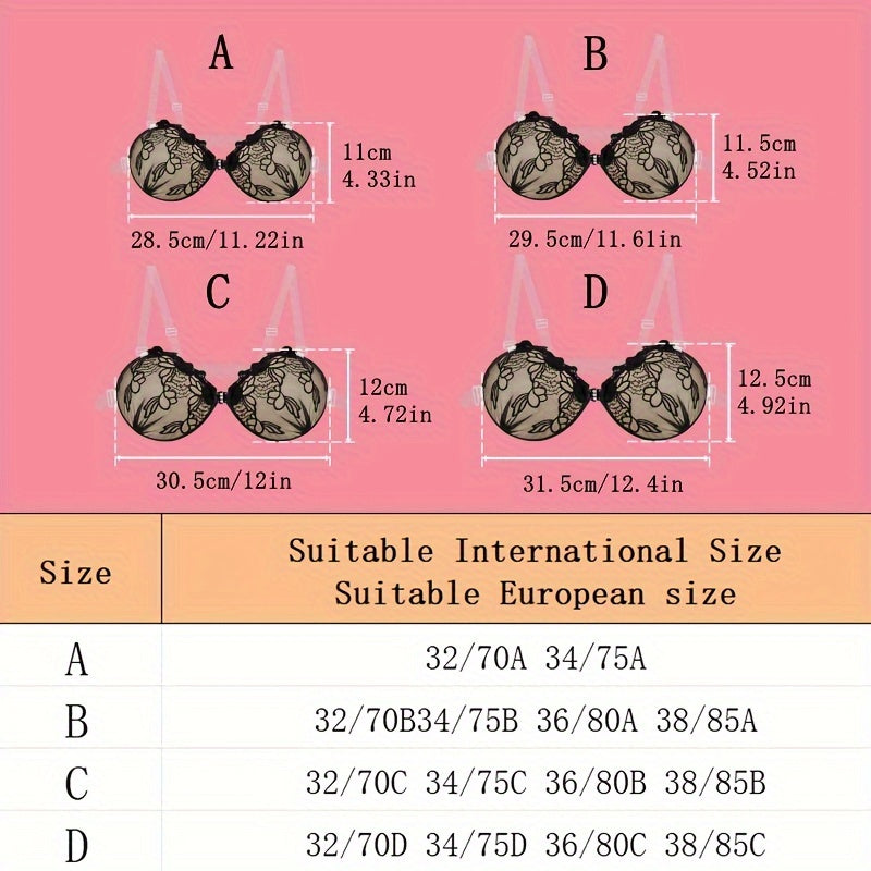 Women's Lace Nipple Covers with Push-Up Buckle Self-Adhesive Breast Pasties