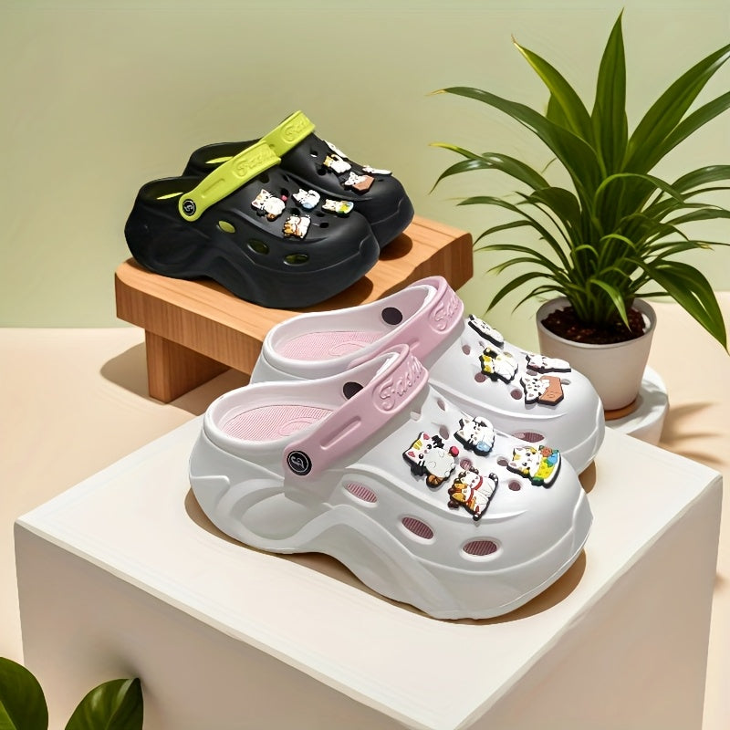 Women's Summer Hollow Shoes Lightweight EVA Thick Sole Garden Beach Shoes