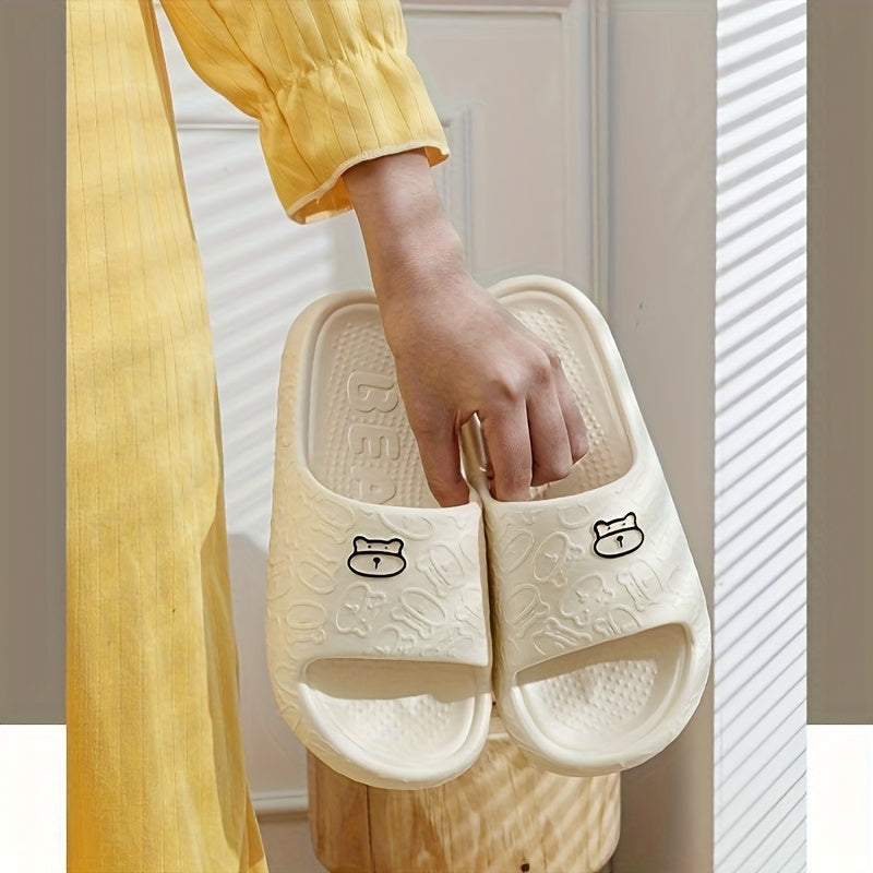 Women's Summer Bear Print Indoor Soft Sole Slippers Home Casual Slides