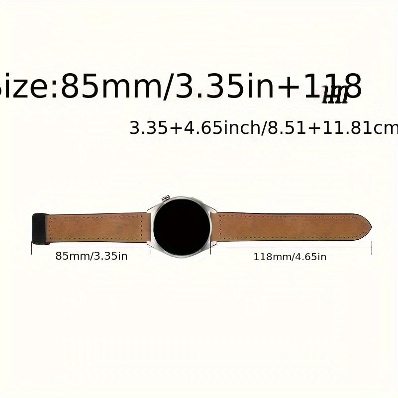 Synthetic Leather Smartwatch Band 20mm 22mm with Foldover Clasp Magnetic Buckle Compatible with Galaxy Watch Active 2 GTR GTS GT3 GT4