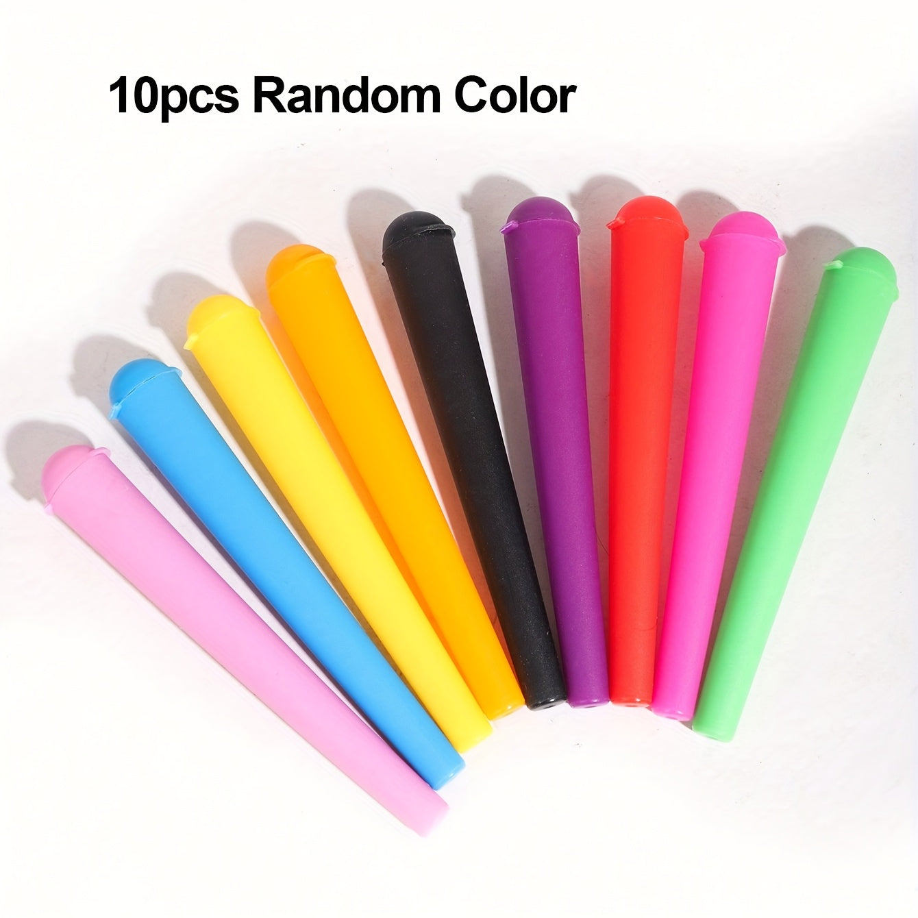 10pcs Plastic Storage Tubes for Pre-Rolled Cones, Sealed, Colorful, Travel