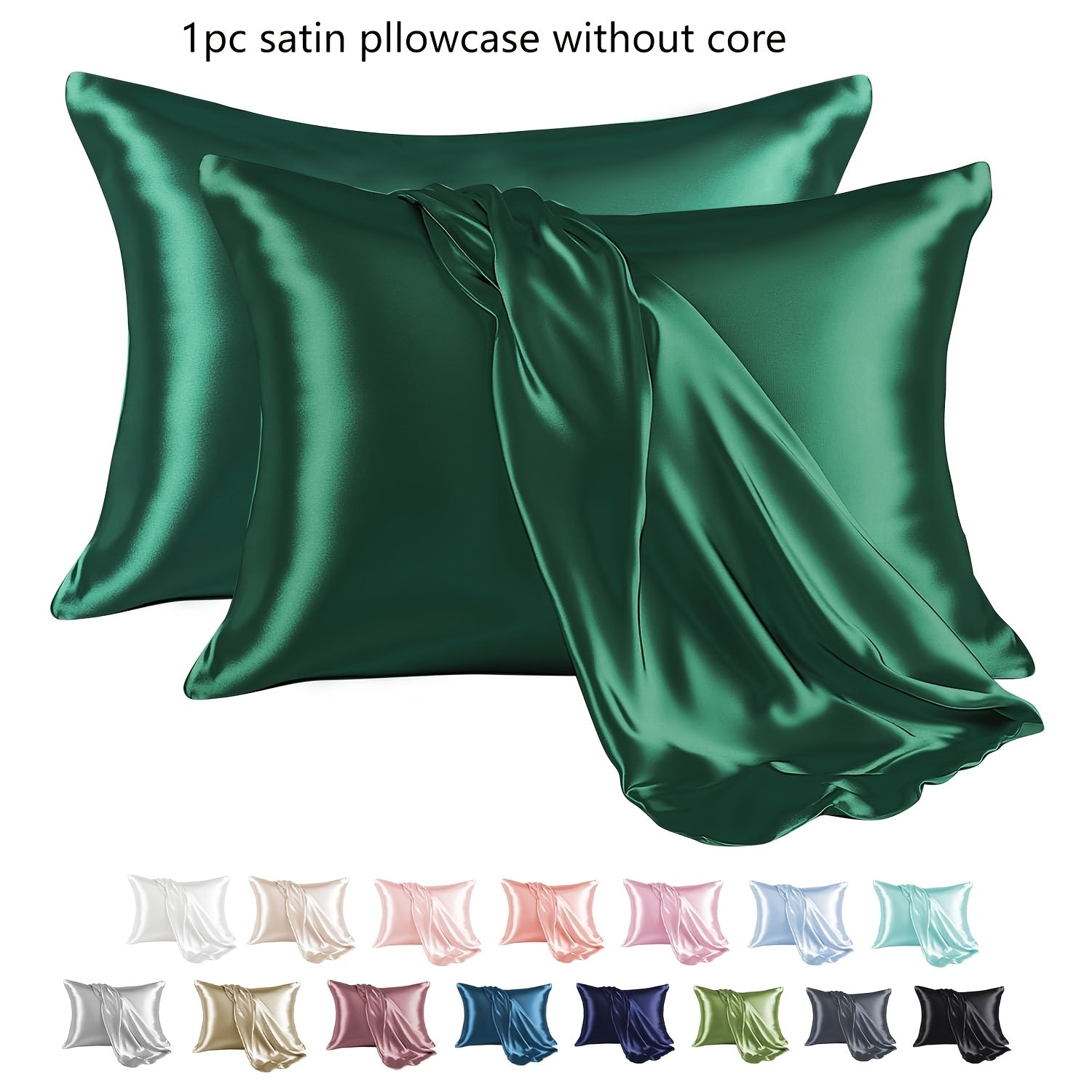 Hypoallergenic satin yostiq qopqog'i 100% polyester nafas oladigan teriga do'st to'liq rangli qopqoq yopilishi yotoq to'shagi
