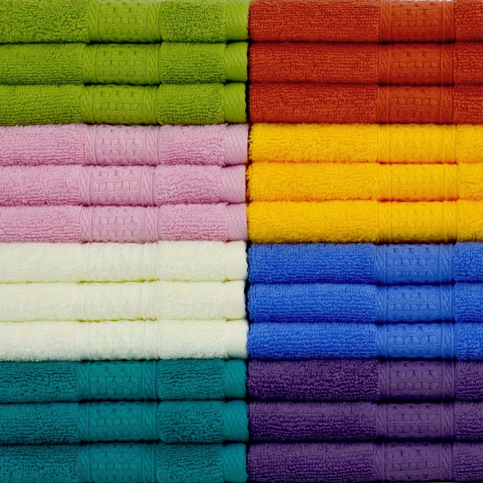 12-Pack Soft Cotton Face Towels for Body and Face Assorted Colors 33x33 cm