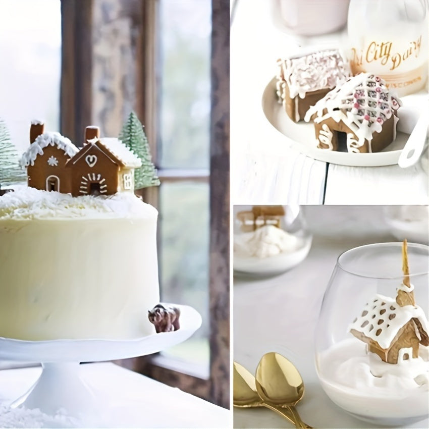 Set of 3 Miniature House Molds for 3D Cake Decorating and Gingerbread Crafts