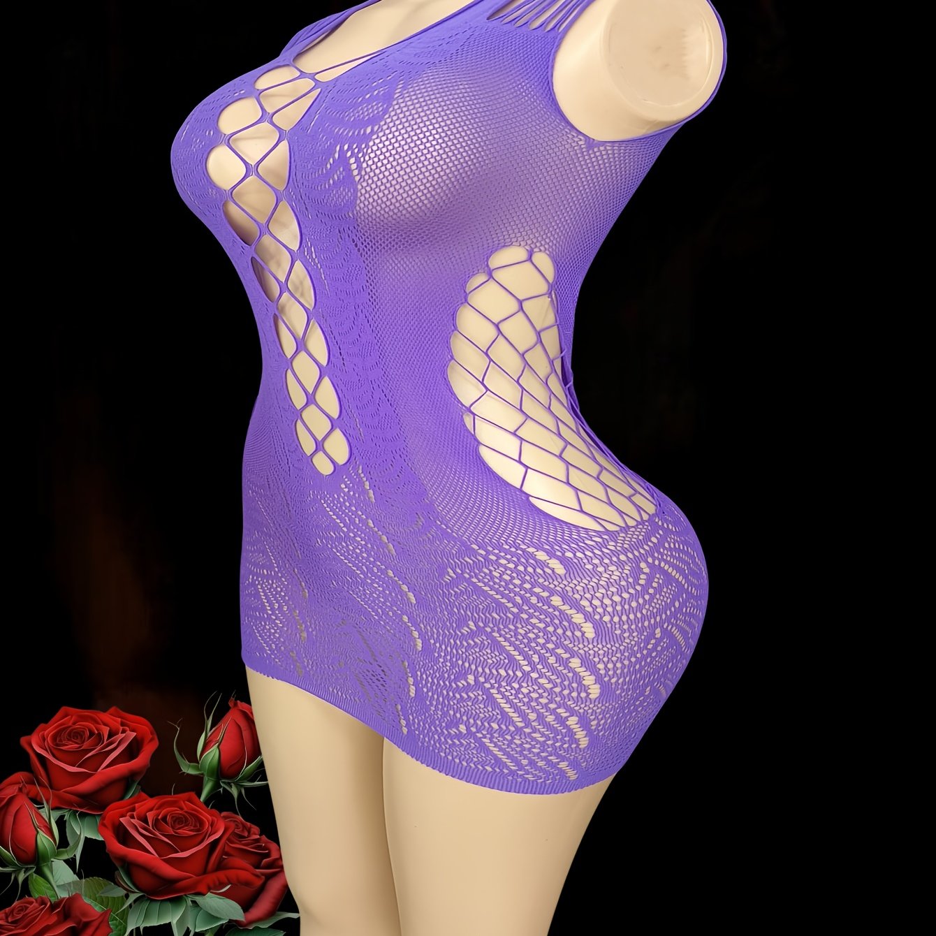 Women's Sheer Floral Lingerie Bodysuit Hollow Out No Padding Light Support