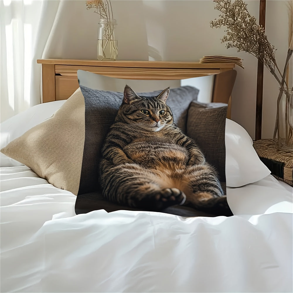 Yumshoq Plush Matoli Chic Mushuk Divan Yostiq Qopqog'i - Uy va Yotoqxona uchun Zamonaviy Bezak Qopqog'i, Ideal Bayram Hediye (Yostiq Kiritilmagan)