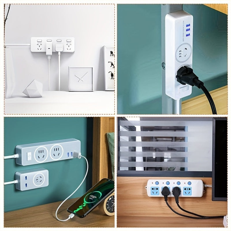 8pcs Wall-Mounted No-Drill Socket Holder Self-Adhesive Cable Organizer for Kitchen and Home Office