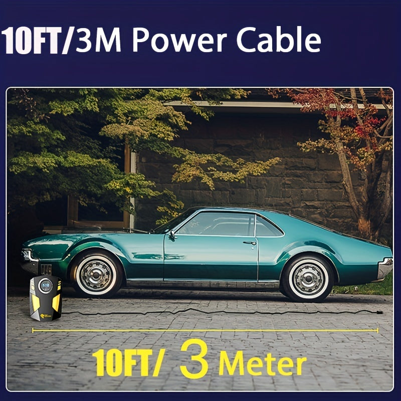 Portable 12V Car Tire Inflator with Digital Display and Multi-Function