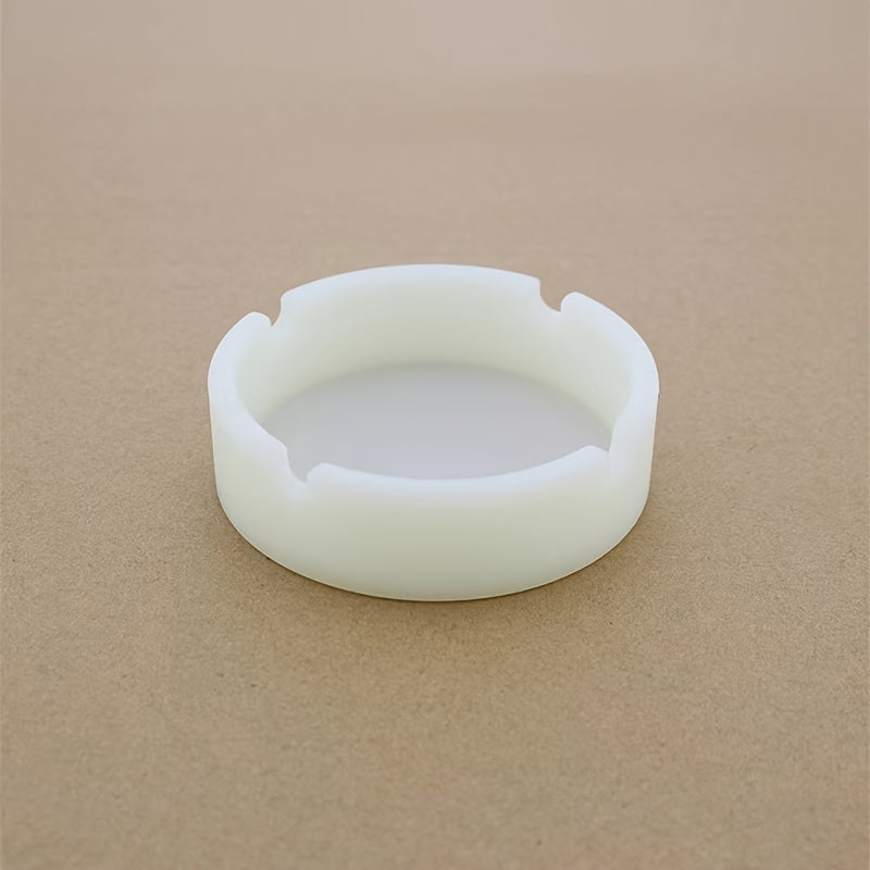 Glow-in-the-Dark Silicone Ashtray Round Shatterproof Fluorescent Home Decor