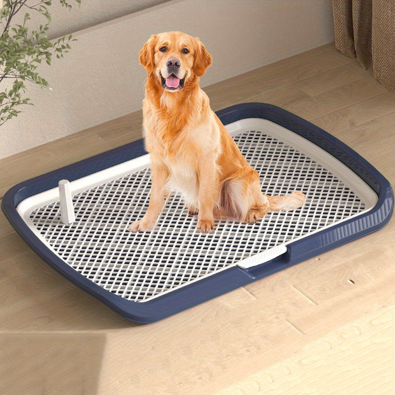 Large PVC Dog Litter Box with Fence Indoor Puppy Potty Tray for Small and Medium Dogs