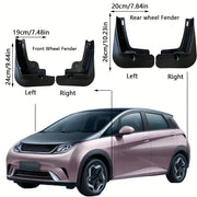 Juego de 4 piezas de guardabarros de plástico para coche para accesorios delanteros y traseros de delfín