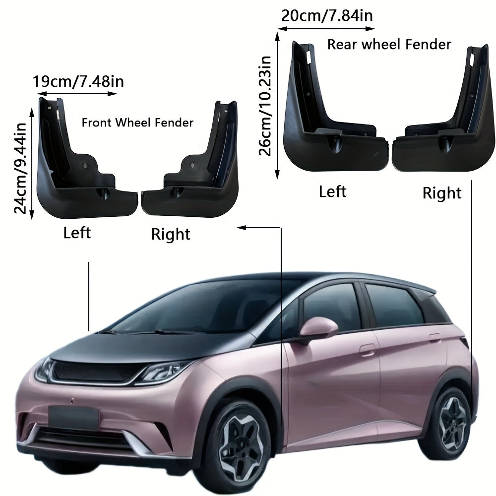 Juego de 4 piezas de guardabarros de plástico para coche para accesorios delanteros y traseros de delfín