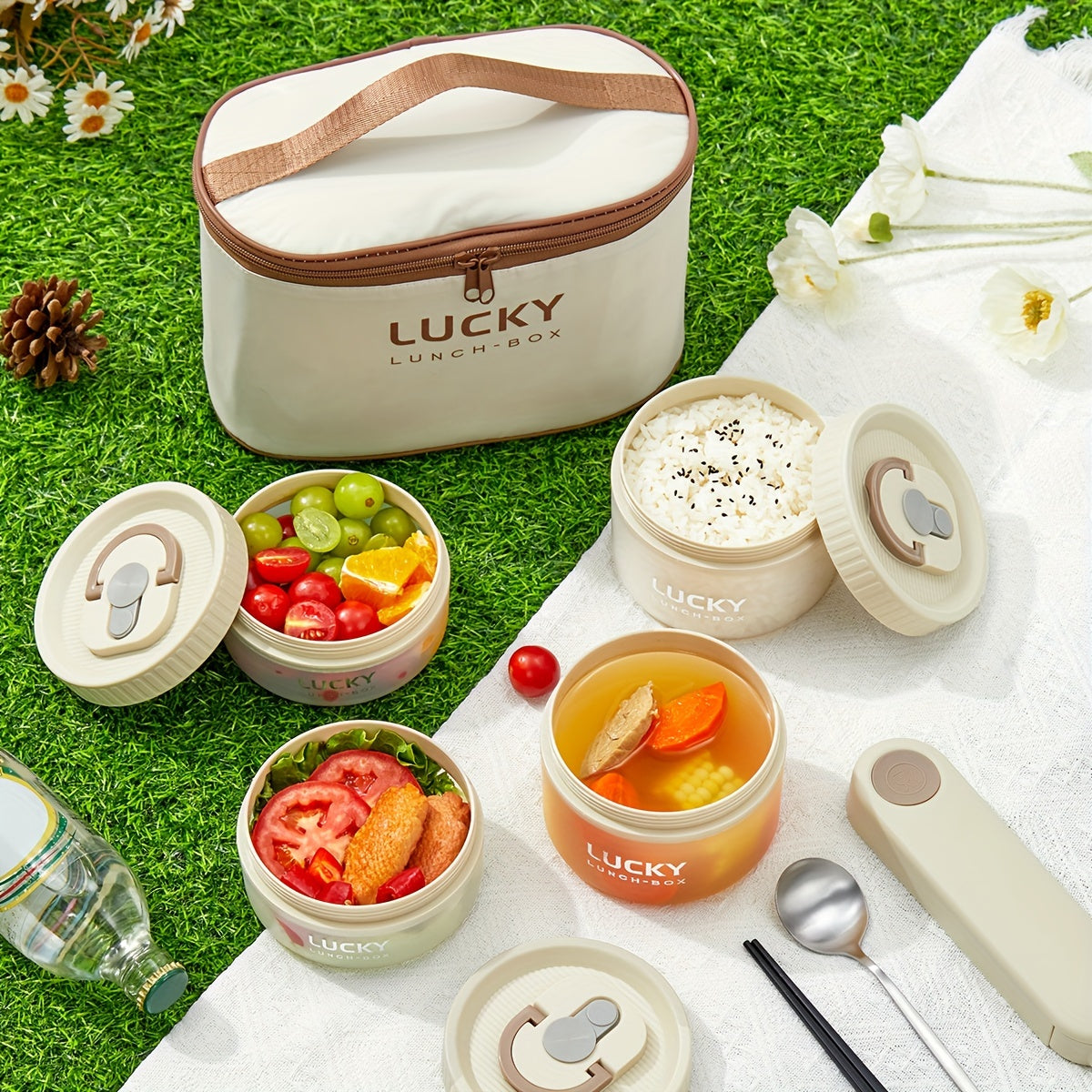 Transparent Plastic Bento Box for Fruit Salad, Microwaveable Leak-Proof Food Container