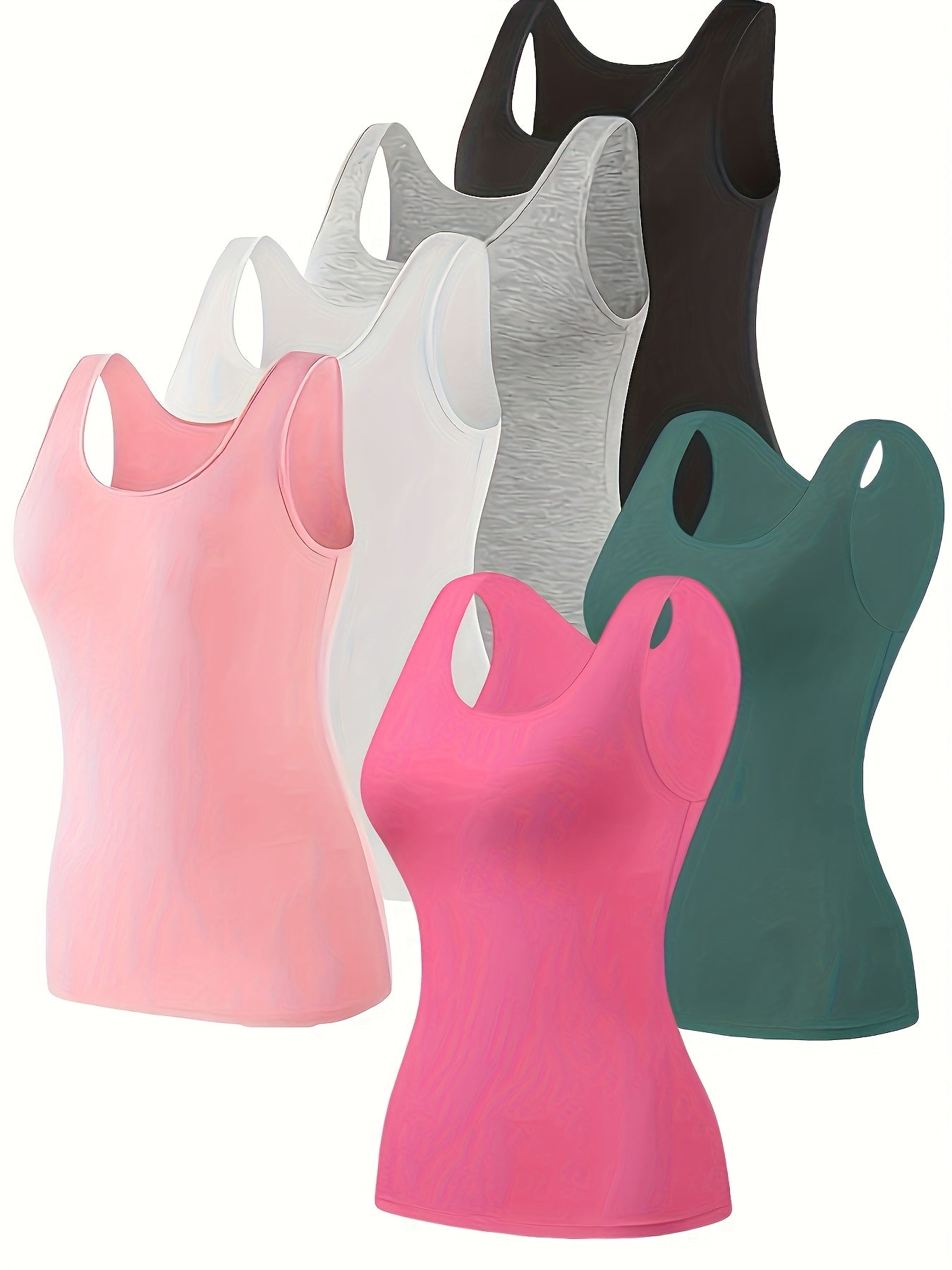 Women Casual Vests Pack of 6 All Seasons Plus Sizes in Various Colors