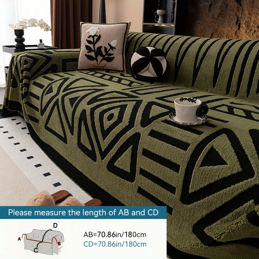 Чехол на диван Glam Style Sherpa, толстый плюш, защитник мебели, моющийся в машине, устойчивый к выцветанию, дружелюбный к питомцам, подходит для кресла, дивана-кровати, 3-4 местного секционного.