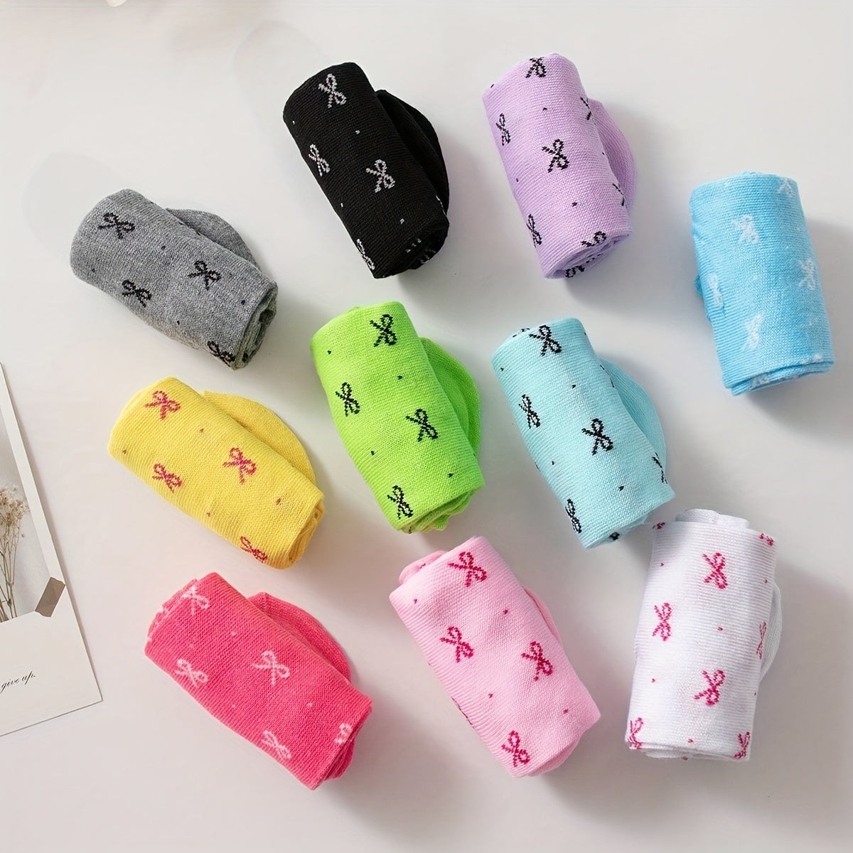 Women’s Candy Color Ankle Socks 10 Pairs Soft Knit Hosiery Gift