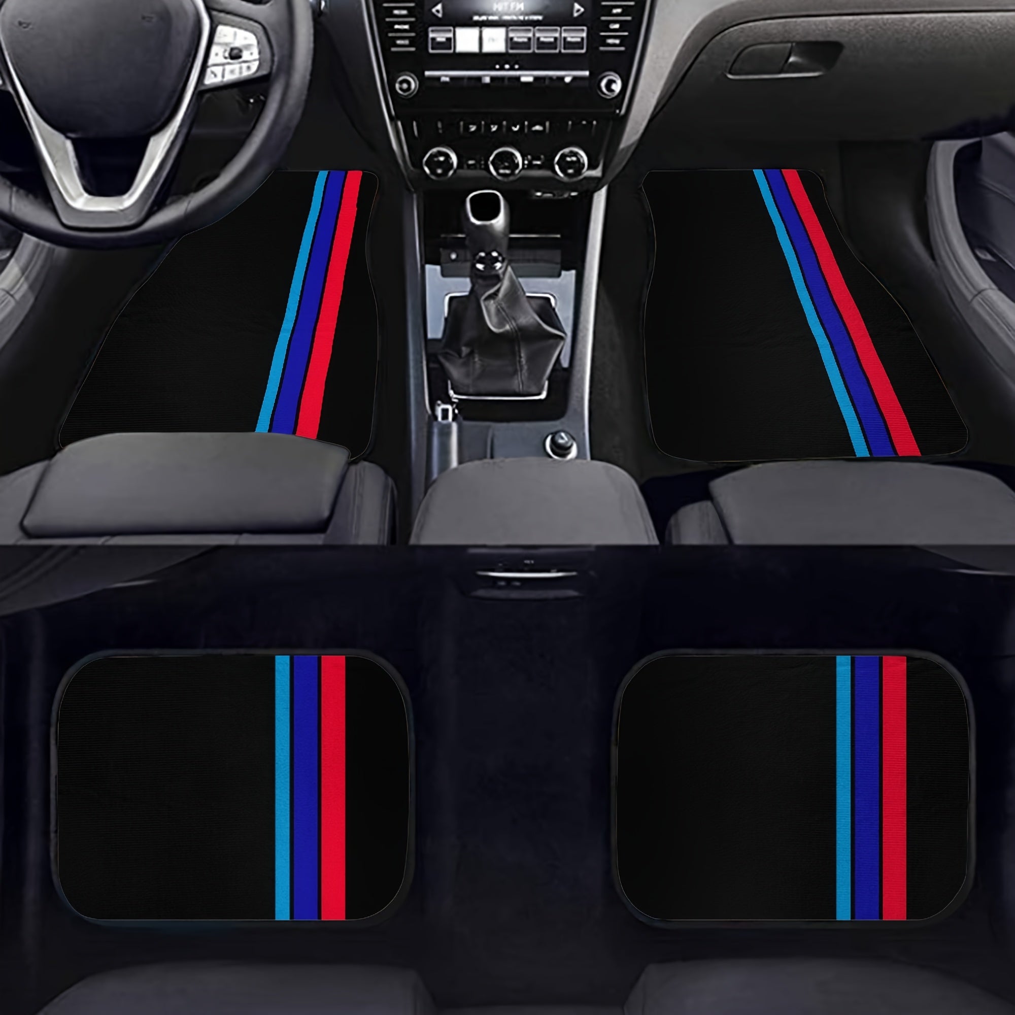 4-Piece Polyester Car Floor Mats All-Season Interior Protection for SUVs Sedans