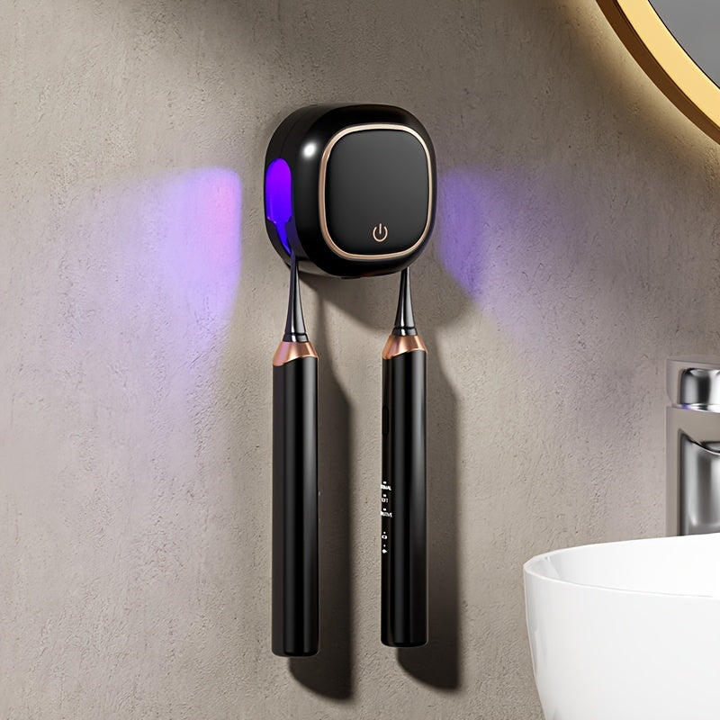 Wall-Mounted UV Toothbrush Holder with USB Rechargeable Drying Function